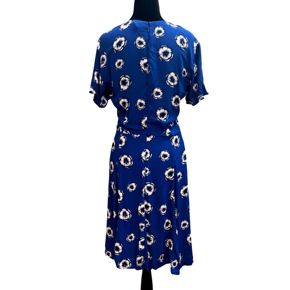 COPY-Gap Blue Floral Short Sleeve V Neck Dress‎ Womens Size 4 NWOT - Picture 4 of 9